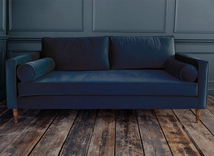 1 Euston Large Sofa in House Velvet Indigo